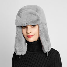 Load image into Gallery viewer, Women's Fur Trapper Hat with Sheepskin Earflap Warm in winter 22616