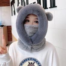 Load image into Gallery viewer, Winter acrylic fibres Hood Ski Mask for Women Thermal Face Cover Hat 22632