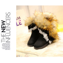 Load image into Gallery viewer, Women's Furry Fluffy Snow Boots Faux Fur Boots Winter Warm Mid Calf Boots 22S33