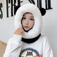 Load image into Gallery viewer, Winter acrylic fibres Hood Ski Mask for Women Thermal Face Cover Hat 22632