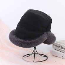 Load image into Gallery viewer, Women's plush bucket hat Mongolian hat in winter 22624