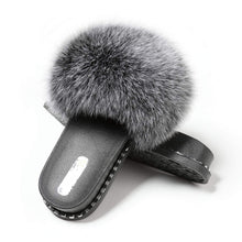 Load image into Gallery viewer, FS19S03 Fluffy Slides Furry Slipper Sandal (Rivet-Solid Color)