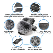 Load image into Gallery viewer, FS19S03 Fluffy Slides Furry Slipper Sandal (Rivet-Solid Color)