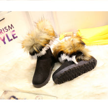Load image into Gallery viewer, Women's Furry Fluffy Snow Boots Faux Fur Boots Winter Warm Mid Calf Boots 22S33