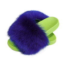 Load image into Gallery viewer, Fur Story FS19S13 Women's Faux Fur Slides for Outdoor Furry Slide Sandals Fur Slippers