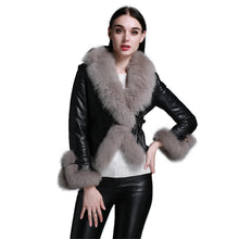 Load image into Gallery viewer, Winter Coat with Real Fur Sheep Fox Fur Collar and Trim Overcoat  010213
