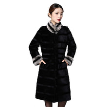 Load image into Gallery viewer, Women's Coats Real Rabbit Fur Coats Full Pelt Winter Jackets Long Coats 151241