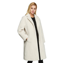 Load image into Gallery viewer, Women's  Real Sheep Shearing Fur Coat with Turn-down Collar  sheepskin Coat 17145