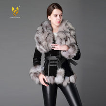 Load image into Gallery viewer, Women's Genuine Leather Fur Coat Women Fox Fur Collar  13055