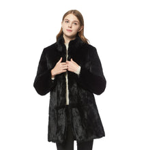 Load image into Gallery viewer, Women's Genuine Rabbit Fur Coat Fuzzy Warm Fur Jacket Winter Outware Fur Story FS19101
