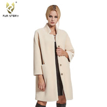Load image into Gallery viewer, Women's Coats Sheep Shearing Fur Coat Women with Stand Collar Winter Sheep Sheared Christmas gift Fur Story FS17142