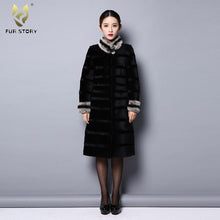 Load image into Gallery viewer, Women's Coats Real Rabbit Fur Coats Full Pelt Winter Jackets Long Coats 151241