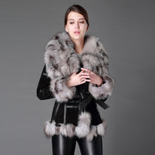 Load image into Gallery viewer, Women's Genuine Leather Fur Coat Women Fox Fur Collar  13055