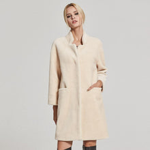 Load image into Gallery viewer, Women's Coats Sheep Shearing Fur Coat Women with Stand Collar Winter Sheep Sheared Christmas gift Fur Story FS17142