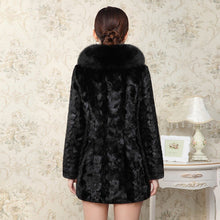 Load image into Gallery viewer, Women's Genuine Mink Fur Coat Women with Fox Fur Collar Winter jacket Women 16154