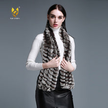 Load image into Gallery viewer, FUR STORY Real Rex Rabbit Fur knitting Scarf Neck Warmer Scarves Shawl Poncho Stole luxury fur scarf lady scarf 050102