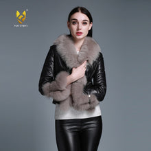 Load image into Gallery viewer, Winter Coat with Real Fur Sheep Fox Fur Collar and Trim Overcoat  010213