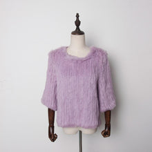 Load image into Gallery viewer, New Real Rabbit Fur Coat Female Real Fur Pullover Women's Winter Coast Rabbit Fur Knitted Coat Promotions Fur Story FS13069