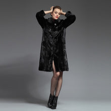 Load image into Gallery viewer, Women's Natural Mink Fur Coat Women Hood Full Winter Coat Women Dress