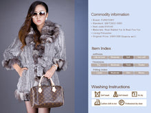 Load image into Gallery viewer, Woman's Real Fur Coat with Real Fox Fur collar Winter Jacket  Knitted Coats 010140