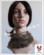 Load image into Gallery viewer, Knit Multipule use rabbit fur neck warmer scarf hat hair-band head-band cute rabbit fur products FS040129