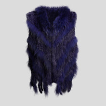 Load image into Gallery viewer, Women's Real Rabbit Fur Vest Knitted Style Natural Fur Waistcoat Female 16214