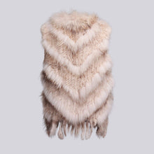 Load image into Gallery viewer, Women's Real Rabbit Fur Vest Knitted Style Natural Fur Waistcoat Female 16214