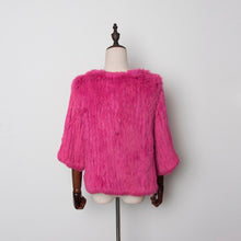Load image into Gallery viewer, New Real Rabbit Fur Coat Female Real Fur Pullover Women's Winter Coast Rabbit Fur Knitted Coat Promotions Fur Story FS13069