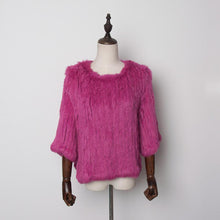 Load image into Gallery viewer, New Real Rabbit Fur Coat Female Real Fur Pullover Women's Winter Coast Rabbit Fur Knitted Coat Promotions Fur Story FS13069