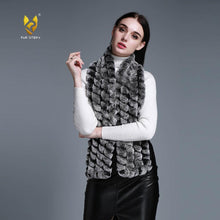 Load image into Gallery viewer, FUR STORY Real Rex Rabbit Fur knitting Scarf Neck Warmer Scarves Shawl Poncho Stole luxury fur scarf lady scarf 050102