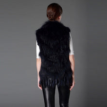 Load image into Gallery viewer, Women's Real Rabbit Fur Vest Knitted Style Natural Fur Waistcoat Female 16214