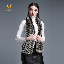 Load image into Gallery viewer, FUR STORY Real Rex Rabbit Fur knitting Scarf Neck Warmer Scarves Shawl Poncho Stole luxury fur scarf lady scarf 050102