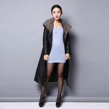 Load image into Gallery viewer, FUR STORY Winter Women's Real Sheep Leather Coat Natural Mink Fur Long Jacket 151244
