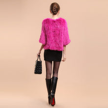 Load image into Gallery viewer, New Real Rabbit Fur Coat Female Real Fur Pullover Women's Winter Coast Rabbit Fur Knitted Coat Promotions Fur Story FS13069