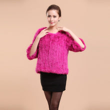 Load image into Gallery viewer, New Real Rabbit Fur Coat Female Real Fur Pullover Women's Winter Coast Rabbit Fur Knitted Coat Promotions Fur Story FS13069