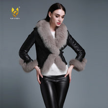 Load image into Gallery viewer, Winter Coat with Real Fur Sheep Fox Fur Collar and Trim Overcoat  010213