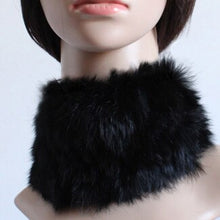 Load image into Gallery viewer, Knit Multipule use rabbit fur neck warmer scarf hat hair-band head-band cute rabbit fur products FS040129