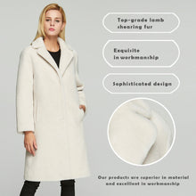 Load image into Gallery viewer, Women's  Real Sheep Shearing Fur Coat with Turn-down Collar  sheepskin Coat 17145