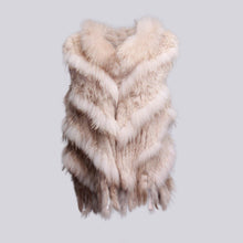 Load image into Gallery viewer, Women's Real Rabbit Fur Vest Knitted Style Natural Fur Waistcoat Female 16214