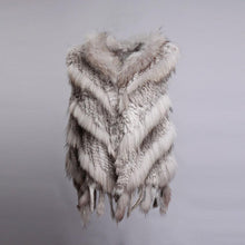 Load image into Gallery viewer, Women's Real Rabbit Fur Vest Knitted Style Natural Fur Waistcoat Female 16214