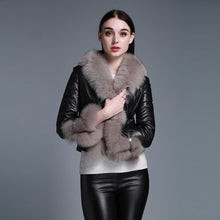 Load image into Gallery viewer, Winter Coat with Real Fur Sheep Fox Fur Collar and Trim Overcoat  010213