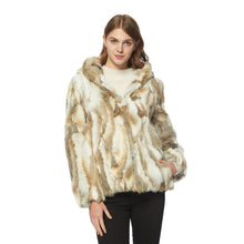 Load image into Gallery viewer, Women's Genuine Rabbit Fur Coat Fuzzy Warm Fur Jacket Winter Outware 151249H