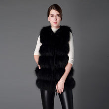 Load image into Gallery viewer, Raccoon Fur Vest Women's Real Fur and Leather Winter Girl's Warm Outerwear Fur Vest