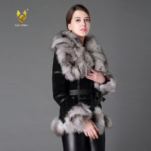Load image into Gallery viewer, Women's Genuine Leather Fur Coat Women Fox Fur Collar  13055