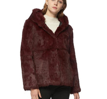 Load image into Gallery viewer, Women's Genuine Rabbit Fur Coat Fuzzy Warm Fur Jacket Winter Outware 151249H