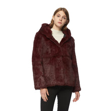 Load image into Gallery viewer, Women's Genuine Rabbit Fur Coat Fuzzy Warm Fur Jacket Winter Outware 151249H