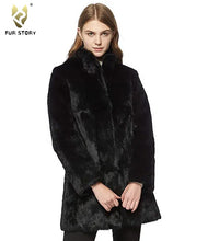 Load image into Gallery viewer, Women's Coats Long Real Rabbit Fur Coat Winter jacket O-Neck Outerwear Fur Story FS161163