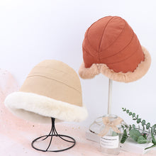 Load image into Gallery viewer, Women's plush bucket hat Mongolian hat in winter 22624