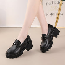 Load image into Gallery viewer, FUR STORY Women's Classic Simple high Heel Comfortable Slip On leather Shoes 22L06
