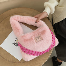 Load image into Gallery viewer, Fluffy Shoulder Bag for Women Plush Tote  Underarm Bag Soft Furry Purse 22431